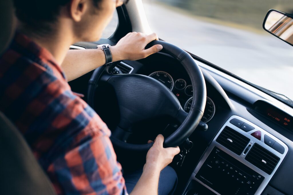 Bil interiør adult driver blur